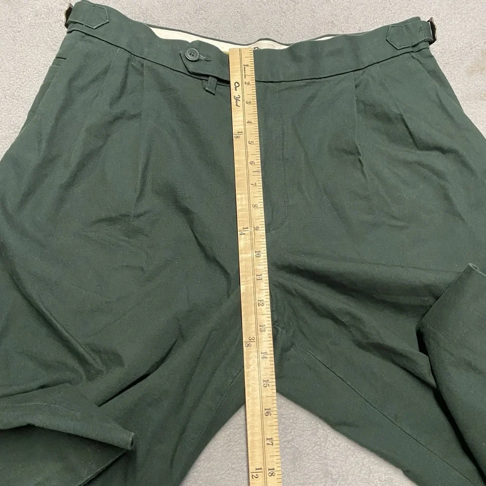 Banana Republic BR Athletics Pleated Pants Men 34‎ Green Side Cinch Trouser
